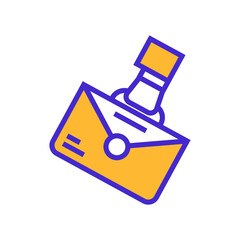 Icon Office bag, single icon, Flat line color filled and Colorfull icon