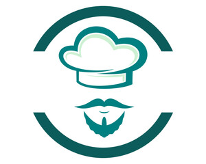 head and chef hat logo icon