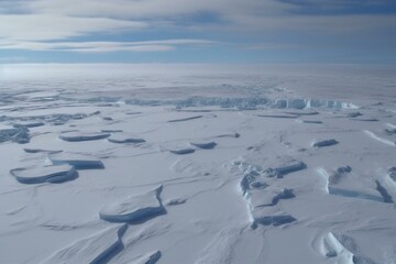 Frozen landmass south pole. Generative AI - obrazy, fototapety, plakaty