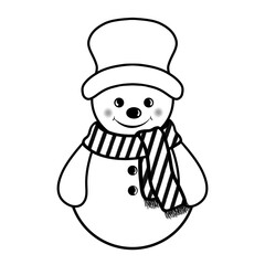 Black Doodle Cute Snowman.