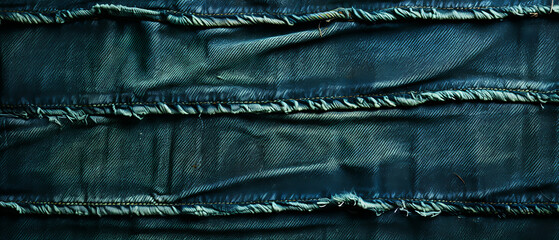 Naklejka premium Denim Fabric with Stitches Texture Background
