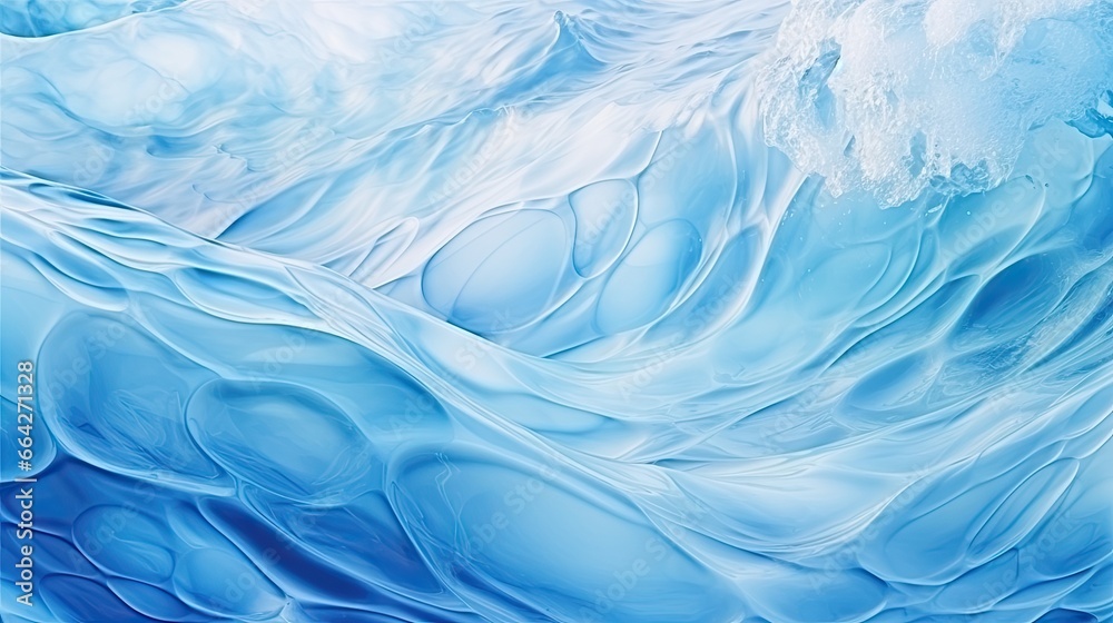 Poster Blue water wave with natural swirl pattern texture abstract and pure in a background photograph