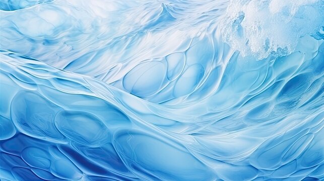 Blue water wave with natural swirl pattern texture abstract and pure in a background photograph