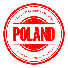 Poland Country Rubber Stamp.