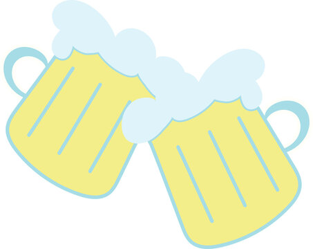 beer cheers hand drawn doodle isolate