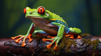 Obraz premium Agalychnis spurrelli is a gliding tree frog found in Colombia Costa Rica Ecuador and Panama