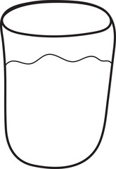 water in glass hand drawn doodle line