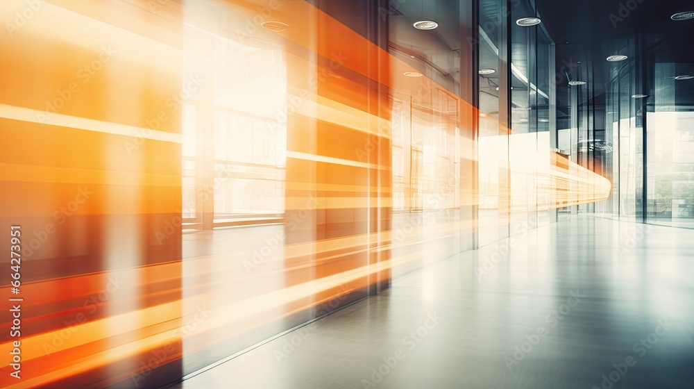 Poster Blurred office corridor with defocused effect ideal for business concept backdrop