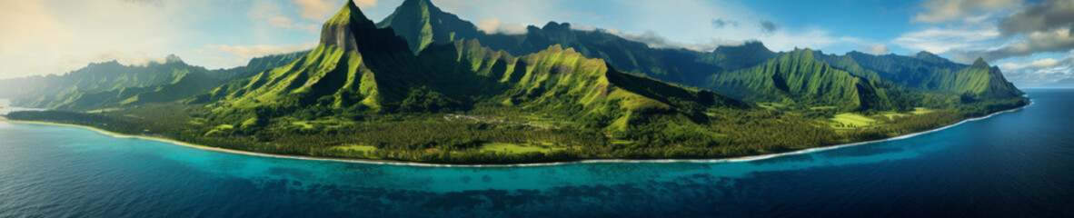 Aerial view, Hawaii - obrazy, fototapety, plakaty