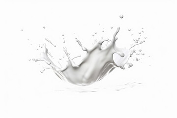 Unusual splashes of milk, drops of milk in flight, macro, background for collage. - obrazy, fototapety, plakaty