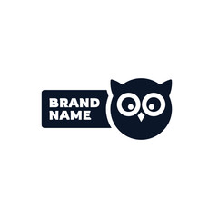 Dark Owl Logo Flat Design
