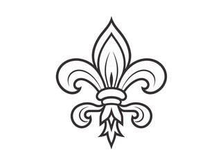 Doodle Crowned fleur-de-lis, cartoon sticker, sketch, vector, Illustration, minimalistic