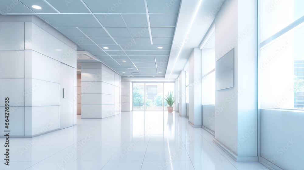 Aufkleber blurred office corridor with defocused effect ideal for business concept backdrop