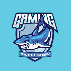 Vector shark mascot logo templates for sports and gaming team isolated 