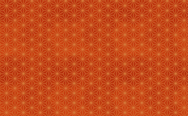 赤の手書き風麻の葉模様