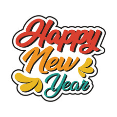 happy new year typography design