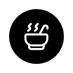 hot soup circular line icon