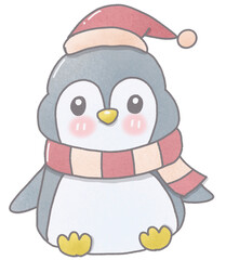 Penguin wrapped in a scarf