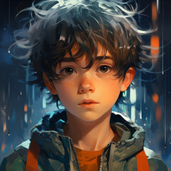 portrait of a child with hair