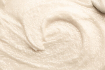 Vanilla cream ice cream. Ice cream texture. Delicious sweet dessert close-up as a background.