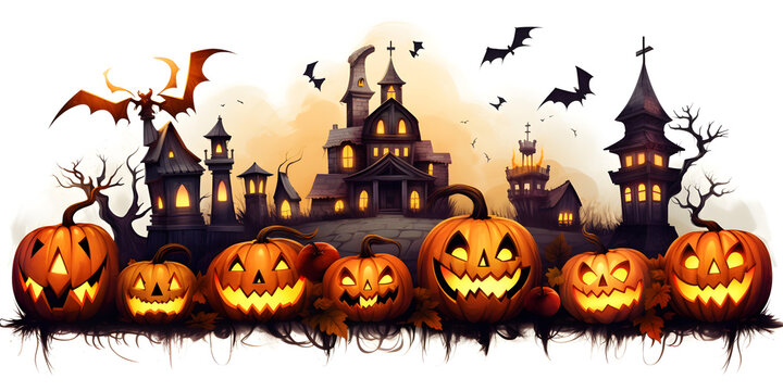 Halloween clipart isolated on white background