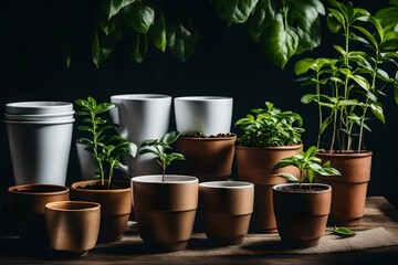 how coffee cups can be repurposed as plant pots.