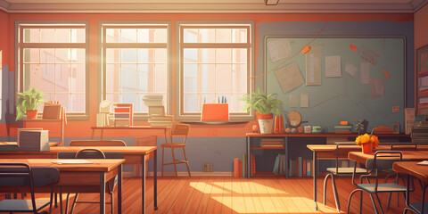 Classroom of school illustration background