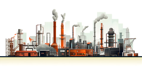 Industrial banner background with chimney