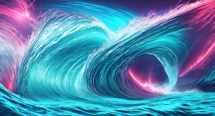 Mesmerizing Neon Waves, Backgrounds That Pop