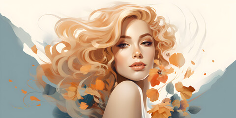 Beauty background illustration of woman
