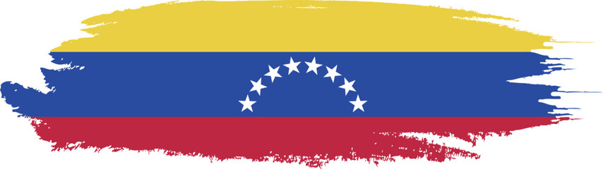 Venezuela flag country on brush paint stroke.