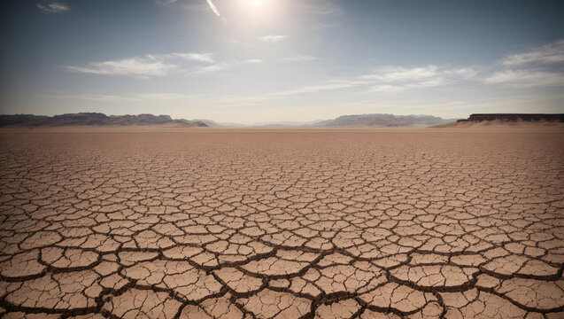 A dry and drought land due to lack of rain