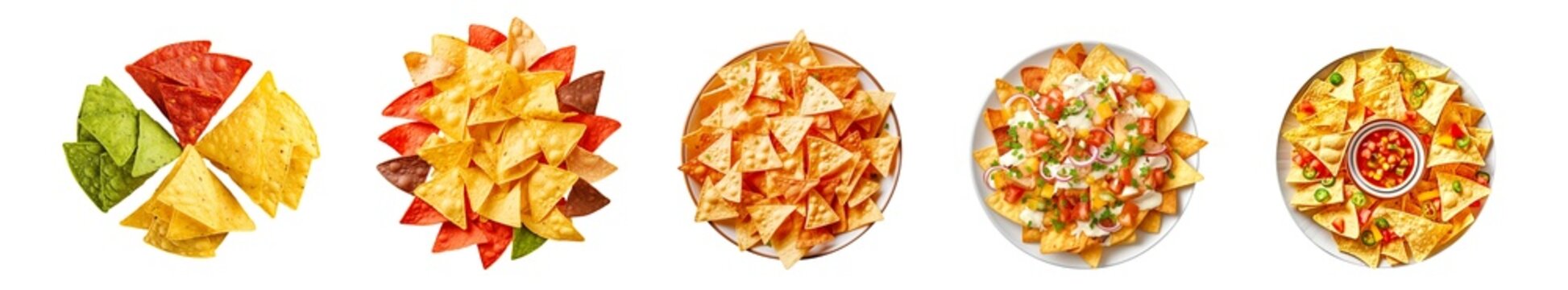 set nachos with guacamole Isolated cutout on transparent background
