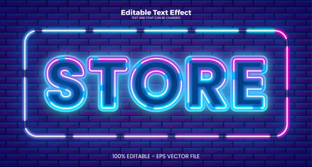 Store editable text effect in modern Neon style