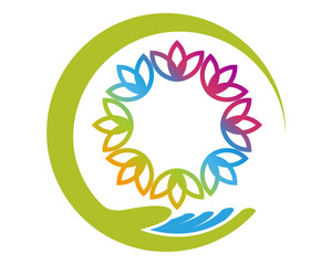 hand lotus flower vector