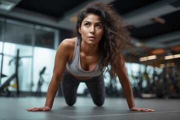 Fitness Model with Perfect Body Prepared for Workout. Fictional characters created by Generated AI.