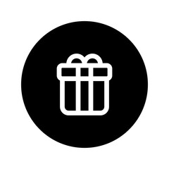 gift box circular line icon