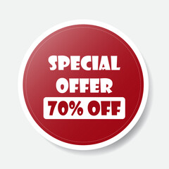 Special offer banner. Red circle. Vector illustration
