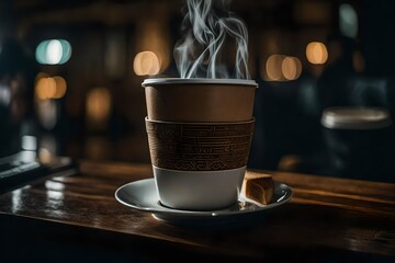 Thecultural significance of coffee cups in movies. - obrazy, fototapety, plakaty