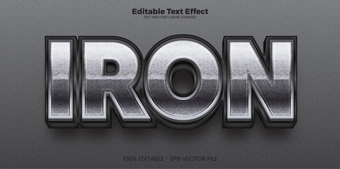 Iron Editable text effect in modern trend style
