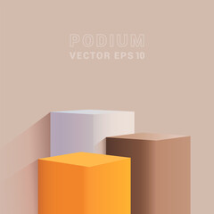 Pedestal podiumfor product display stand empty space stage studio background.EPS vector