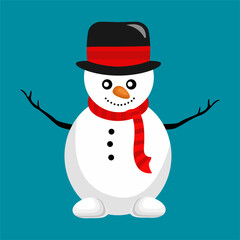 Winter Christmas Snow Man Vector Clipart