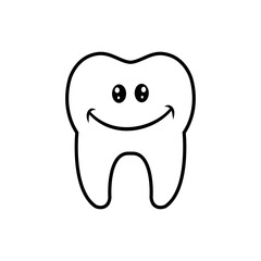 Tooth icon vector. Tooth Fairy illustration sign. Funny tooth symbol or logo.