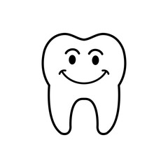 Tooth icon vector. Tooth Fairy illustration sign. Funny tooth symbol or logo.