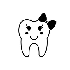 Tooth icon vector. Tooth Fairy illustration sign. Funny tooth symbol or logo.