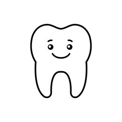 Tooth icon vector. Tooth Fairy illustration sign. Funny tooth symbol or logo.