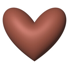 Heart shape chocolate 3d romantic symbol element for valentine decoration
