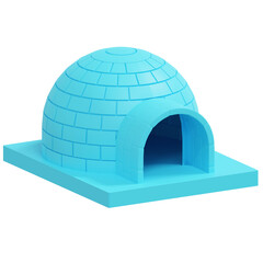 igloo house 3d icon winter illustration
