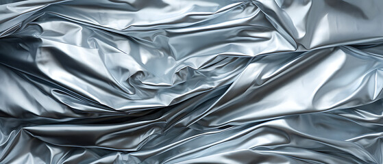 Crinkled Aluminum Foil Texture Background