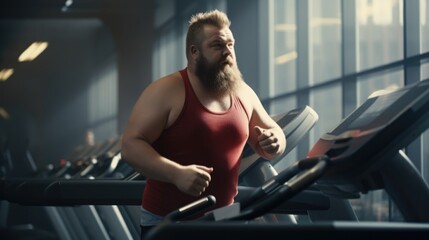 Fototapeta na wymiar The Ultimate Workout with a Bearded and Bulked-Up Man!. Fictional characters created by Generated AI.